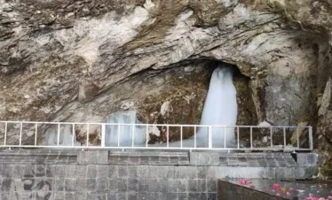 Sacred Amarnath Cave in the Himalayas during Amarnath Yatra Tour Package
