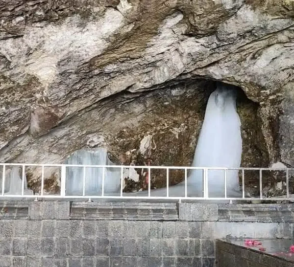 Sacred Amarnath Cave in the Himalayas during Amarnath Yatra Tour Package