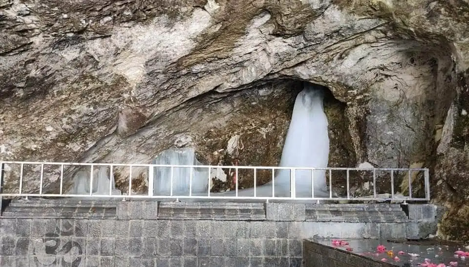 Sacred Amarnath Cave in the Himalayas during Amarnath Yatra Tour Package