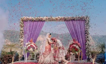 Destination wedding in Kashmir with a luxury floral wedding setup | Panda Tours and Travels