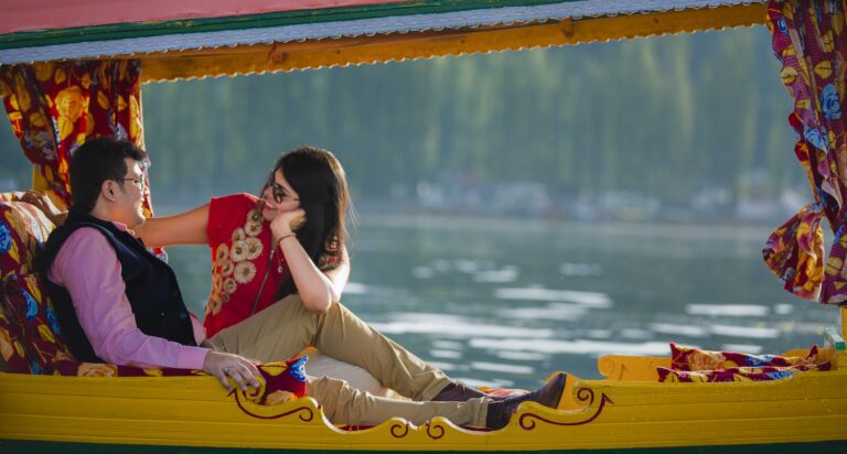 Kashmir honeymoon package featuring romantic Srinagar scenery with mountains, gardens, and peaceful surroundings | Panda Tours and Travels