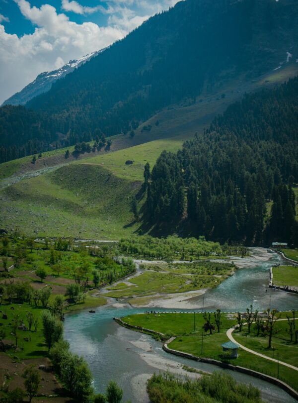 Pahalgam tour packages showcasing lush valleys, river views, and scenic landscapes of Pahalgam Kashmir | Panda Tours and Travels
