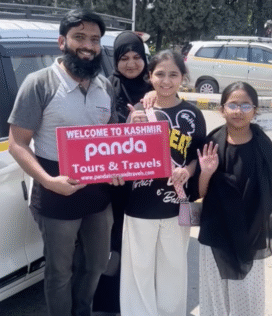 Family enjoying their Kashmir tour with Panda Tours and Travels