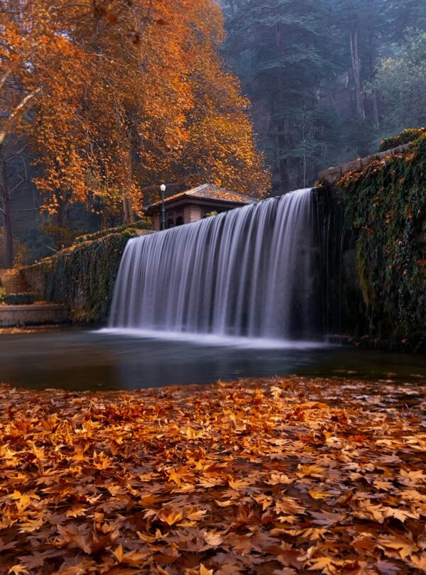 Achabal waterfall surrounded by lush greenery and Mughal garden in South Kashmir Tours Package | Panda Tours and Travels