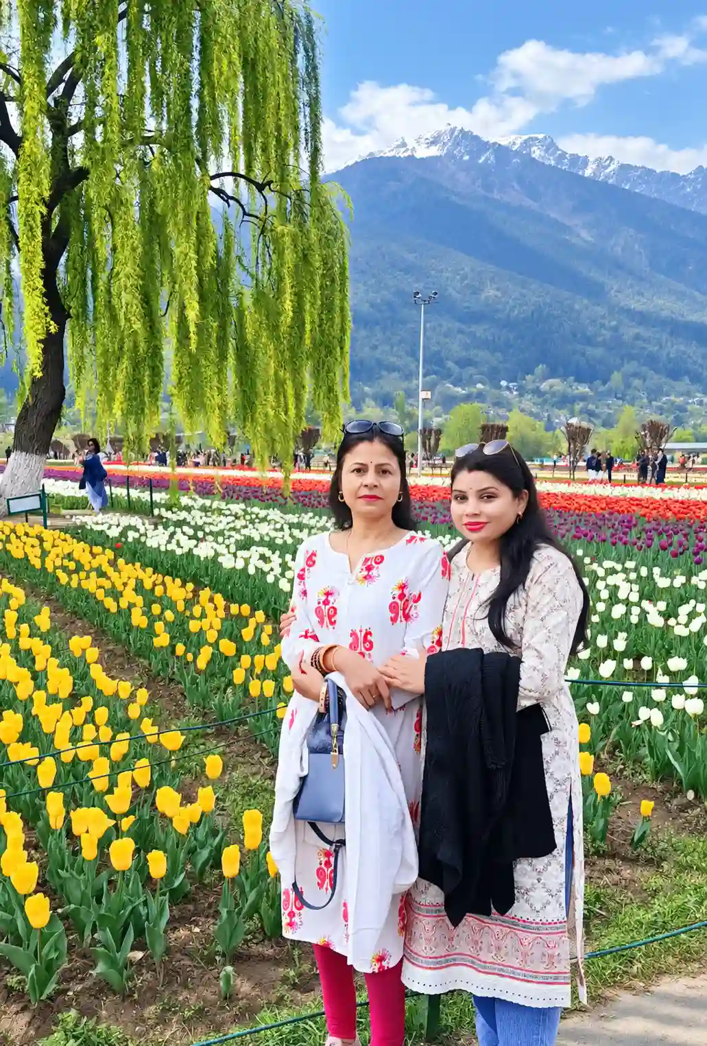 Tourists enjoying photography at tulip garden 