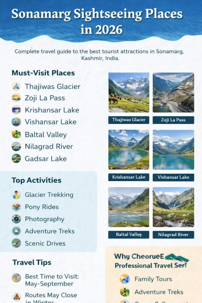 INFOGRAPHIC IMAGE FOR TOP SONAMARG SIGHTSEEING PLACES FOR TOURISTS -2026