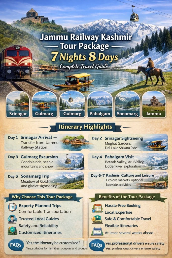 INFOGRAPHIC IMAGE FOR featured image for Jammu railway kashmir tour package 7 nights 8 days