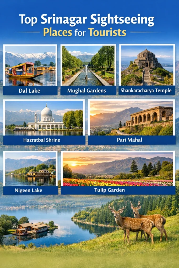 INGOFRAPHIC IMAGE FOR SRINAGAR SIGHTSEEING PLACES FOR TOURISTS 2026