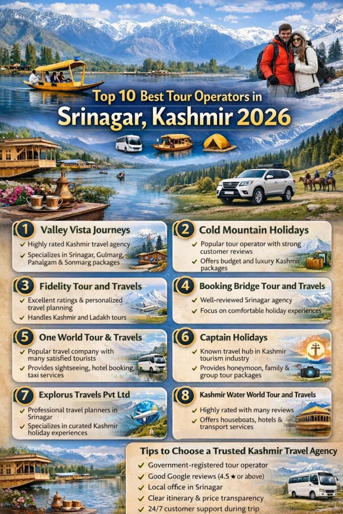 infographic image for Best Tour Operators in Srinagar Kashmir