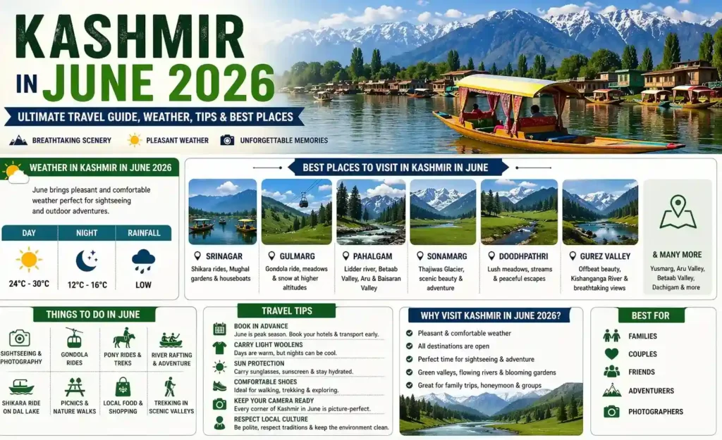 infographic image for kashmir in june