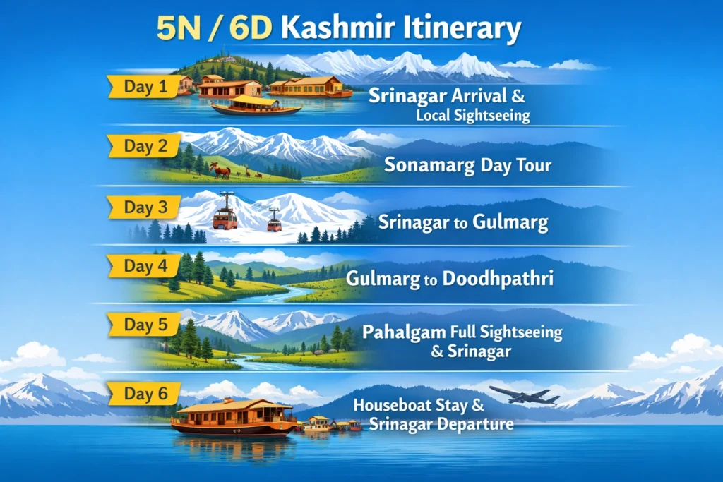 infographic image for kashmir tour package from Goa