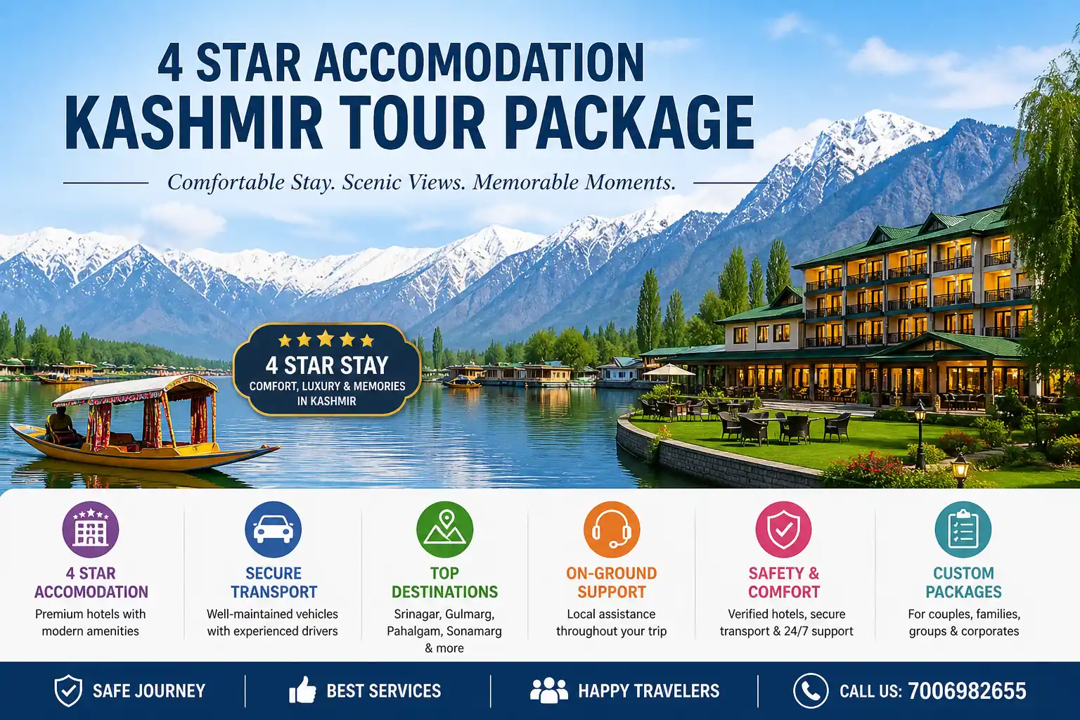 featured image for 4 star accommodation kashmir tour package