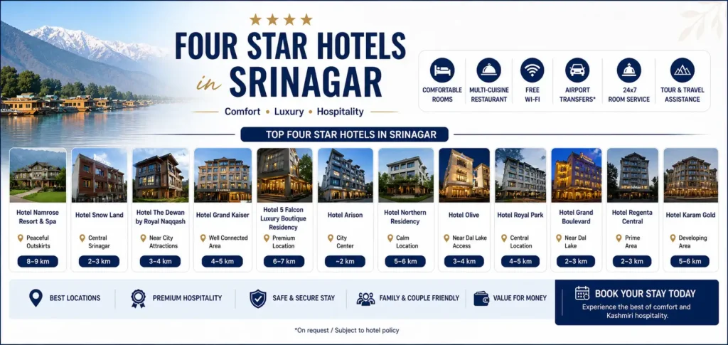 infographic image for four stars in srinagar