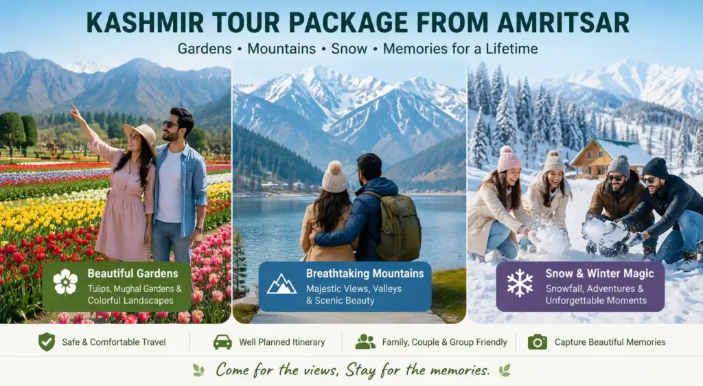 inforgraphic image for kashmir tour package from Amritsar