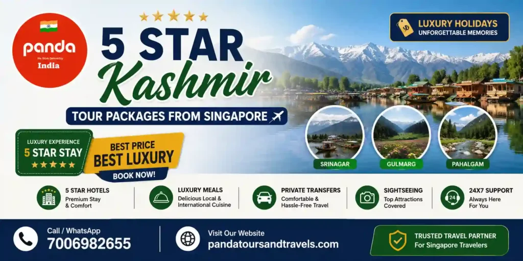 7 Best 5 Star Kashmir Tour Packages from Singapore for a Luxury Holiday in 2026 7 infographic image for 5 star kashmir tour packages from Singapore