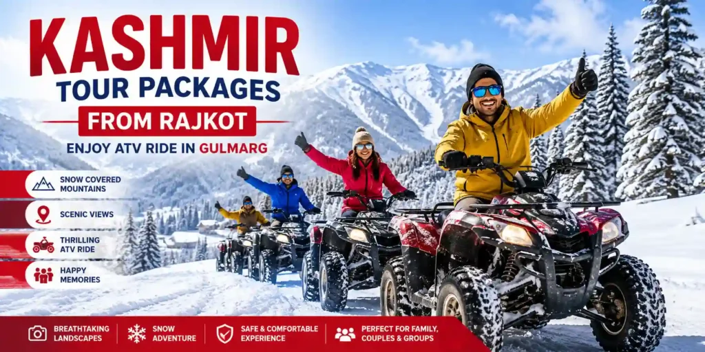 infographic image for Kashmir tour packages from Rajkot 