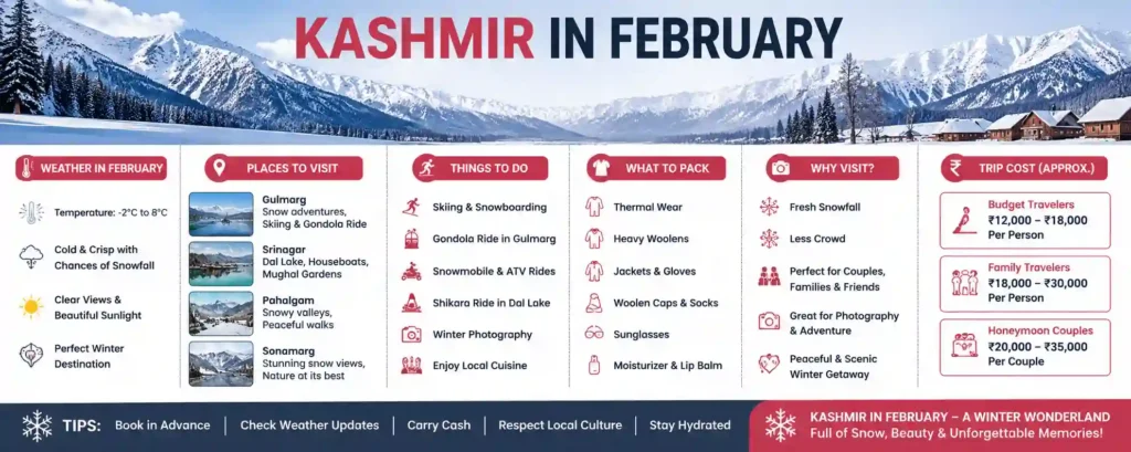 infographic image for kashmir in february