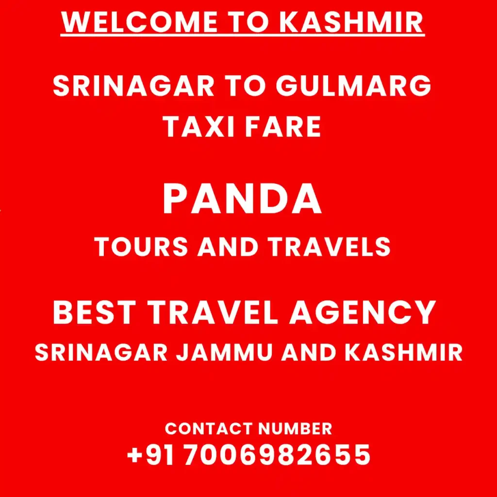 Infographic image for Srinagar to Pahalgam taxi fare