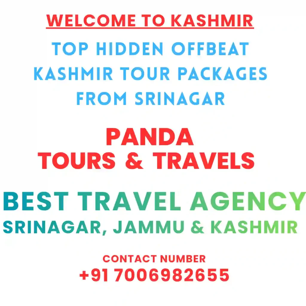 Infographic image Top hidden offbeat kashmir tour packages from srinagar kashmir