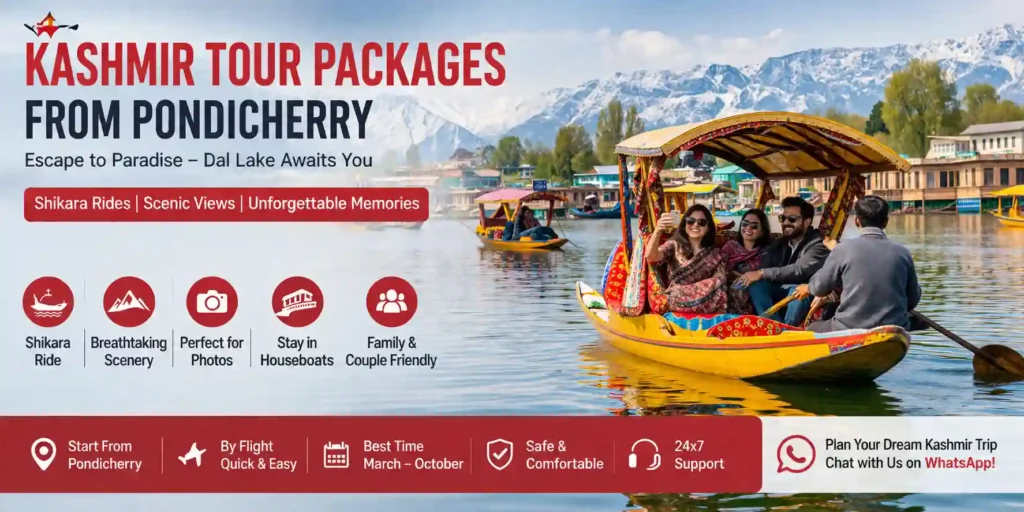 infographic image for Kashmir tour packages from Pondicherry