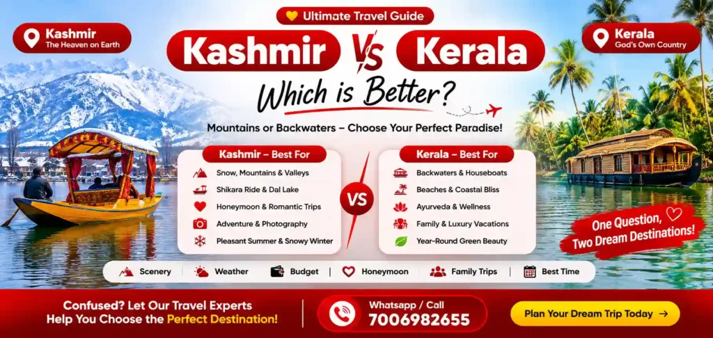 Infographic image for Kashmir Vs Kerala which is better